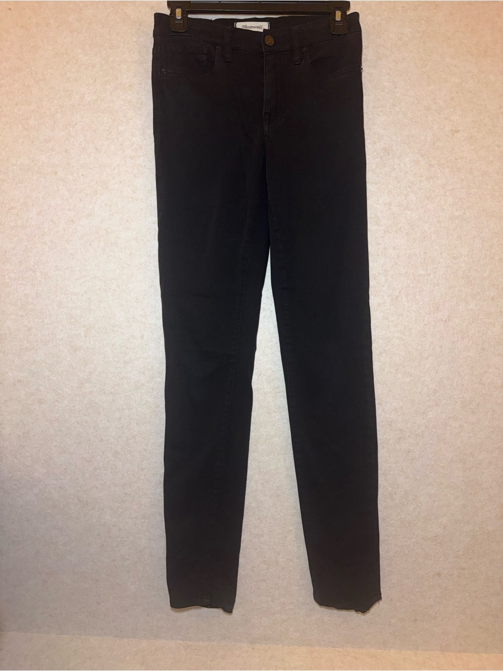 Madewell 9" High Riser Black Denim Skinny Skinny Comfy Straight Jeans Size 25